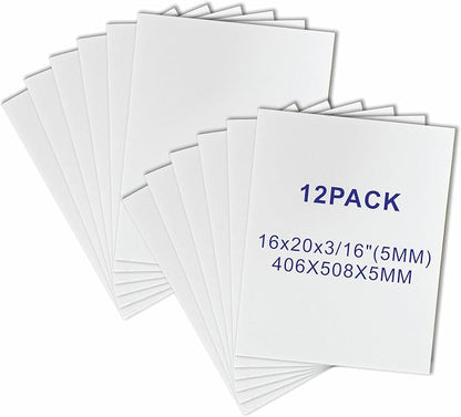 12 Pack Foam Core Board, ZJCEASER 16 x 20 White Poster Board, 3/16" Thickness by Unknown