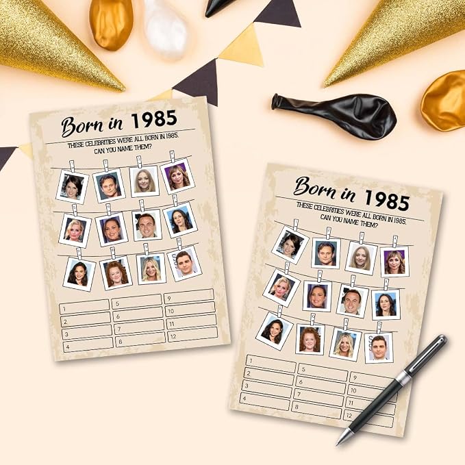40th Birthday Party Games, Born in 1985 Games, Birthday Party Supplies - Image 5