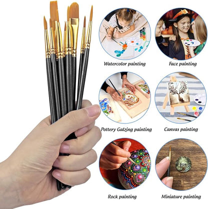 Halloween Paint Brushes Palettes Set by DUGATO, 2 Packs/20pcs Round Pointed Tip - Image 5