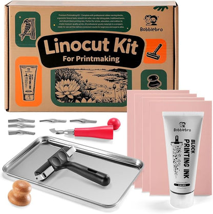 Linoleum Blocks for Printmaking, Stamp Carving Linocut Kit, Linocut Tools Block by Unknown