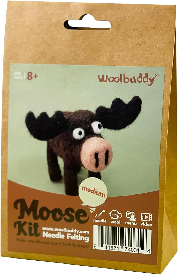 Woolbuddy Needle Felting Kit for Beginners & Adults, Moose Animal DIY Craft Kit - Image 8