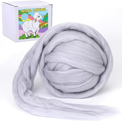 QMNNMA Wool Roving Yarn, Super Wool Chunky Yarn, 14.1oz Wool Felting Supplies by Qmnnma