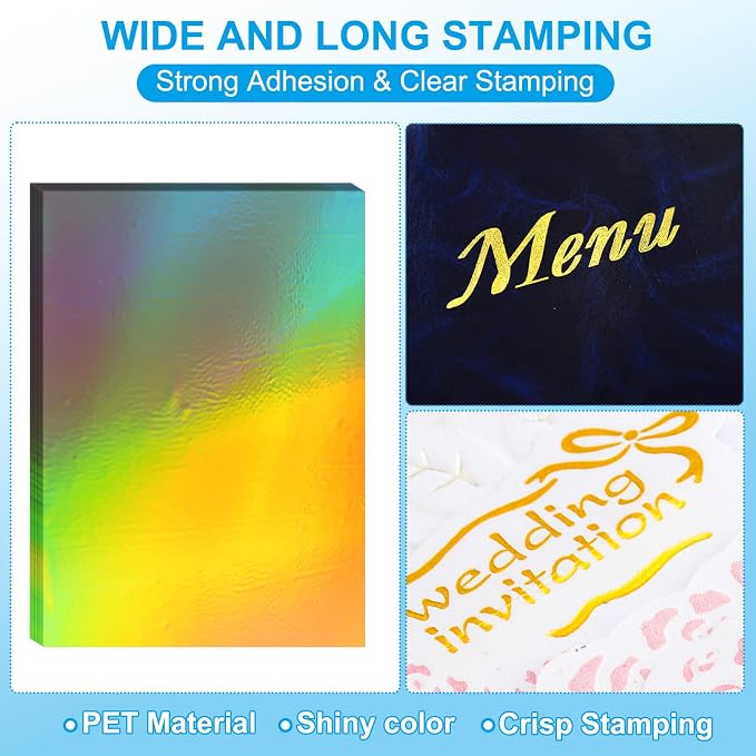 PATIKIL 11.7x8.3" Hot Stamping Foil Paper Sheet, 20 Sheets A4 Heat Transfer Hot - Image 3