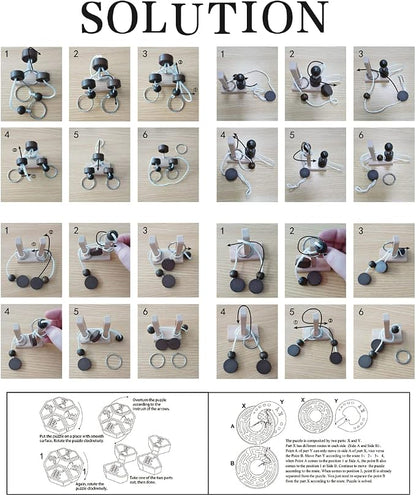 Wooden and Metal 3D Unlock Interlock Assorted Brain Teasers Puzzles，IQ Logic - Image 3