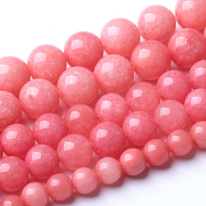 8MM Pink Rhodonite Jade Chalcedony Beads Natural Gemstone Beads Round Loose - Image 2