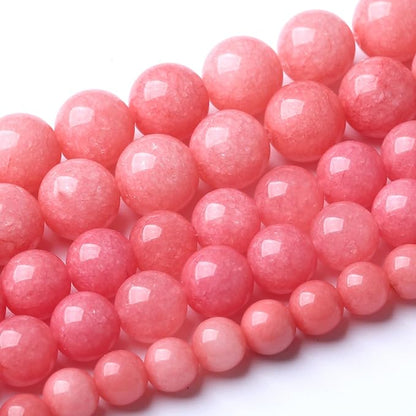 12MM Pink Rhodonite Jade Chalcedony Beads Natural Gemstone Beads Round Loose - Image 2
