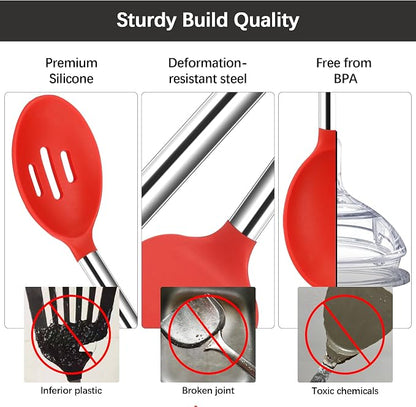Silicone Spatula Spoon Set, BPA Free Kitchen Turners - Image 3