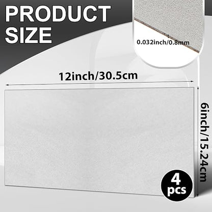 Zonon 4 Pcs 20 Gauge Steel Sheet Metal Cold Roll Steel Sheet 12" x 6" x 0.032" - Image 2