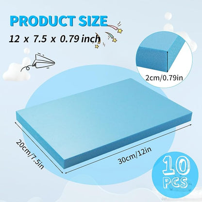 LuckyFoam Blue 10 Pack 12x7.5x0.79 inch Foam Sheets 0.79 Inch Thick Polystyrene - Image 2