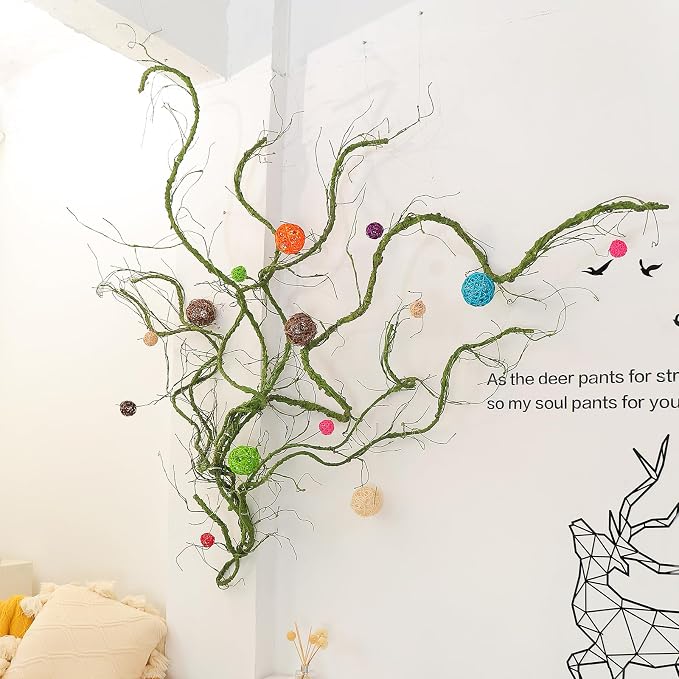 118 inch Medium Malleable Artificial Green Tree Branches Grapevine Garland Fake - Image 9