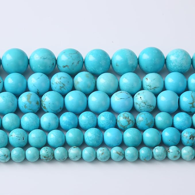 4mm 90pcs A+ Natural Blue Turquoise Beads Round Spacer Loose Stone Beads by NaturalStoneBeads
