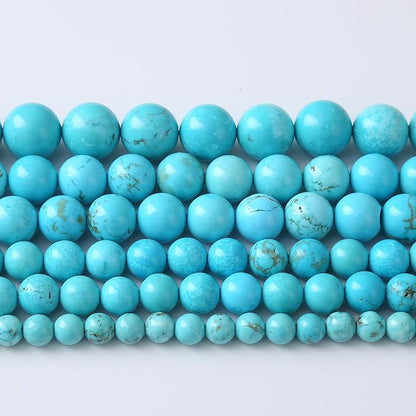4mm 90pcs A+ Natural Blue Turquoise Beads Round Spacer Loose Stone Beads by NaturalStoneBeads
