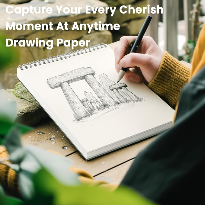 Sketch Pad 9x12 Inch, 1 Pack-100 Sheets Spiral Drawing Paper - Image 7