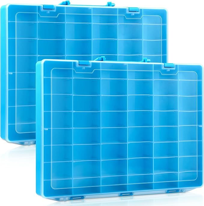 Juexica 2 Pcs Large 48 Grids Plastic Storage Bead Organizer Box, Tackle Box by Juexica