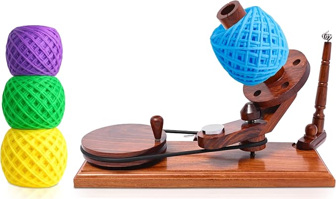 Bhartiya Handicrafts Rosewood Yarn Winder | Large Capacity 10 oz Wooden Yarn by Home