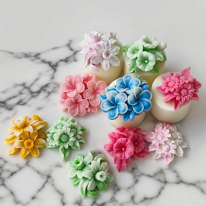4PCS Flower Silicone Mold 3D Cute Flower Resin Candle Molds - Image 8