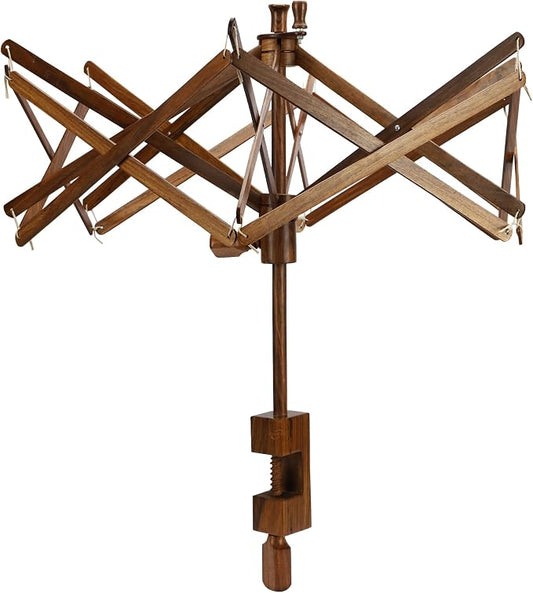 Wooden Umbrella Swift Yarn Winder | Rosewood 24" Knitting Swift Yarn Winder by Home
