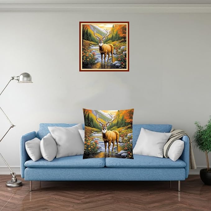 Stamped Cross Stitch Kits for Adults Beginners Pillow Needlepoint Kit - Image 2