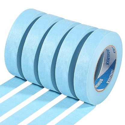 Light Blue Painters Tape, 1 inch x 60 Yards x 5 Rolls by KIWIHUB