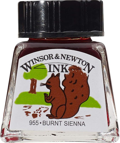 Winsor & Newton Drawing Ink, 14ml Bottle, Burnt Sienna by WinsorNewton
