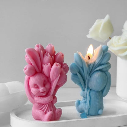Rabbit Tulip Animal Soap Mold by ESEENSSiliconeMolds