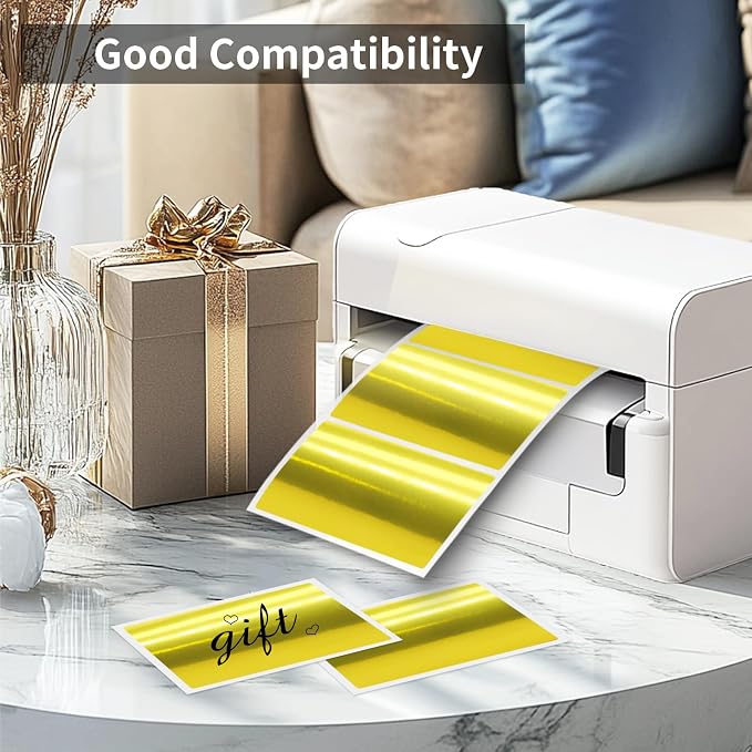 2" x 3" Gold Thermal Label Stickers, Waterproof Thermal Printer Sticker Labels - Image 3