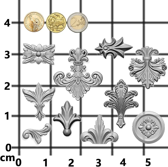 Baroque Medallion Mold for Polyclay Air Dry Clay Plaster - Image 4