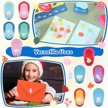 Harloon 10 Pcs Craft Hole Punch Shapes 1 Inch Paper Punch Hole Mix Shapes - Image 5