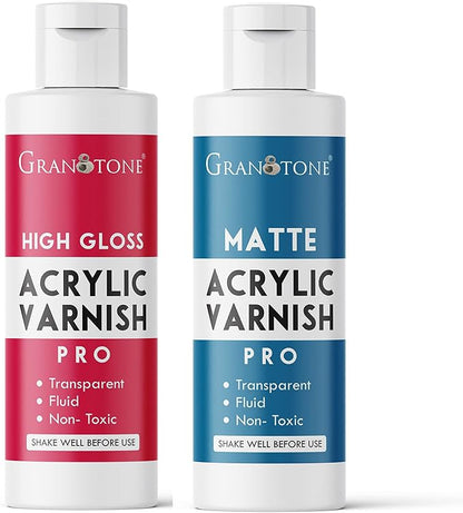 GRANOTONE Acrylic Artist's Varnish | High Gloss & Matte Finish | Non-Yellowing by GRANOTONE