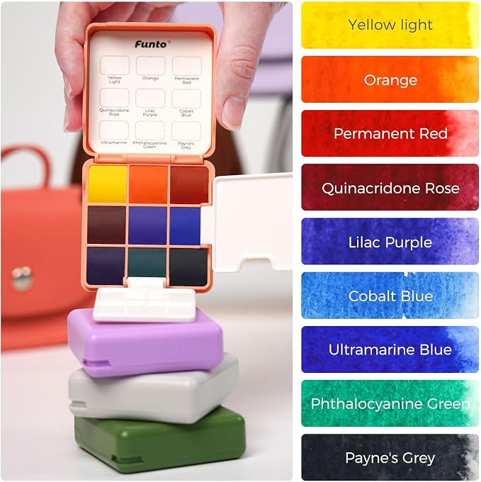 Funto Pocket Watercolor Set, Travel Color Kit, - Image 3