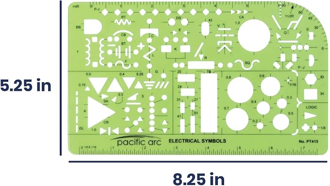 Pacific Arc Template: Electrical Symbols, 135 Openings 5.25" x 8.25" - Image 2