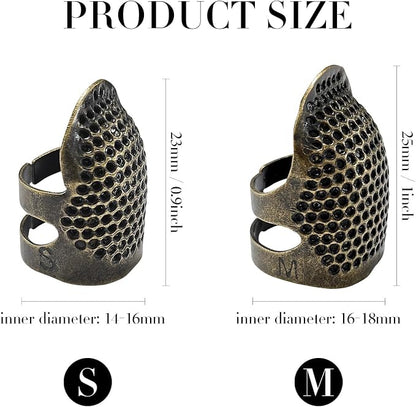 FR 4 Pack Sewing Thimble Finger Protector, Adjustable Finger Metal Shield - Image 2