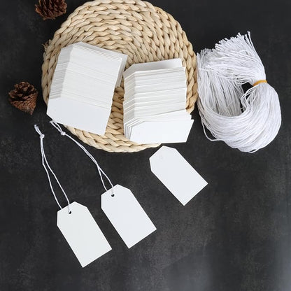 200 PCS Paper Gift Tags with Free 200 PCS Cotton Strings, Blank Hangtags - Image 2