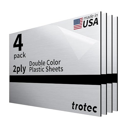 Trotec | Metallic Looking Acrylic Sheet | 12"x20"x1/16, Name Plate | USA Made by TrotecEngravingSupplies