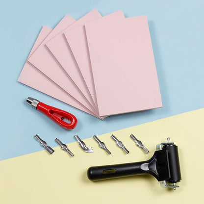 Incraftables Linocut Block Printing Kit – Includes 5 Soft 4" x 6" Rubber Blocks - Image 9