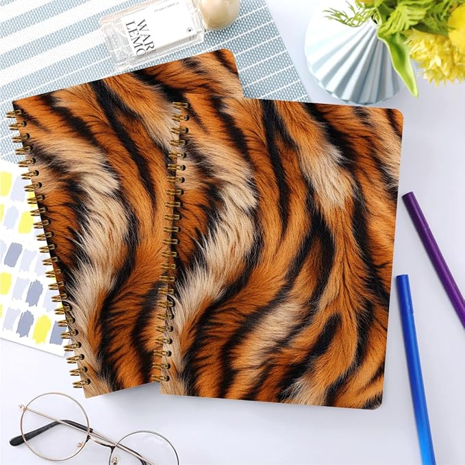 2 PCs Tiger Journaling Notebooks Tiger Print Spiral Notebook Animal Print - Image 4