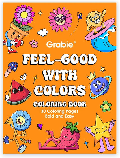 Grabie Easy Coloring Book for Adults Relaxation, Simple Mindful Coloring Pages by Grabie