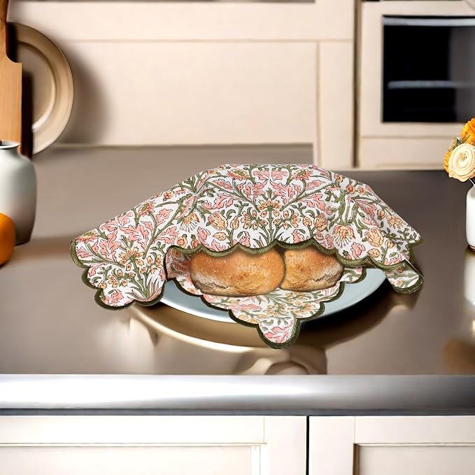 Ridhi Sassy Salmon Pink Hand Block Print Napkins 18" x 18" Set of 4 Reusable - Image 8