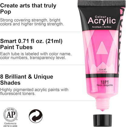 AUREUO Neon Acrylic Paint Set - Image 5