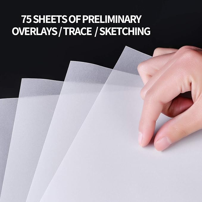 Translucent Vellum Paper, Bachmore 8.5x11 inches Tracing Pad, 75 Sheets - Image 3