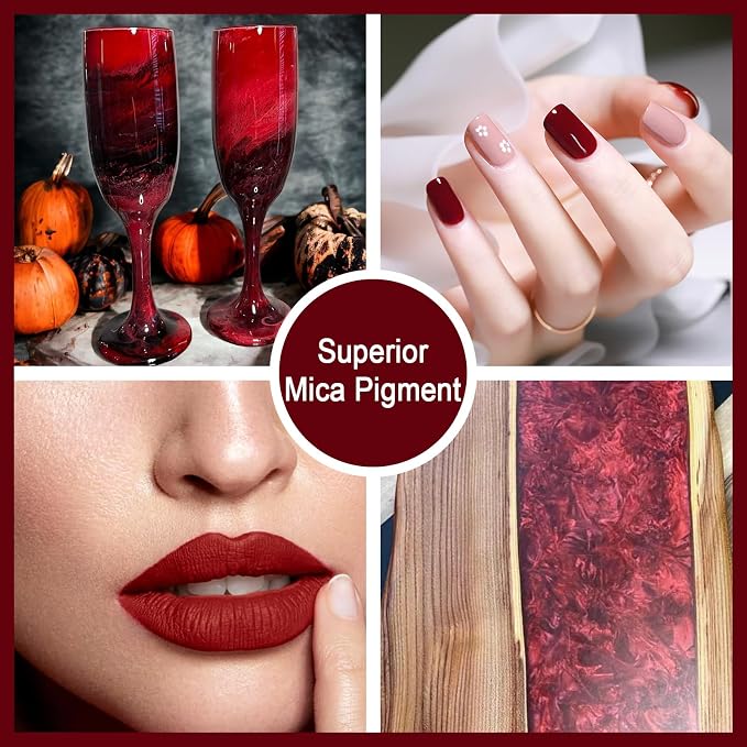Matio Red Mica Powder, 0.7oz/20g Premium Mica Pigment Powder Natural Epoxy - Image 4