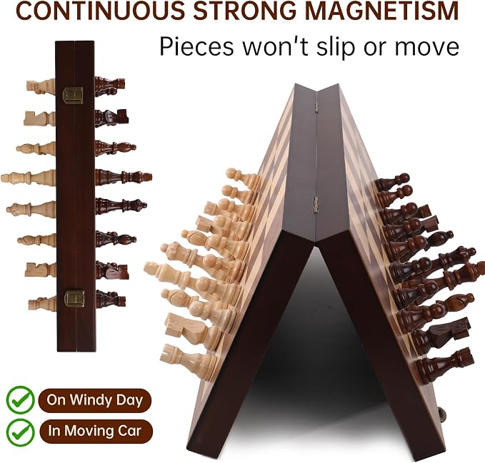 Premium Wooden Chess Set with Protective Carry Bag - Image 3