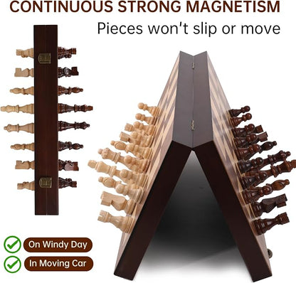 Premium Wooden Chess Set with Protective Carry Bag - Image 3