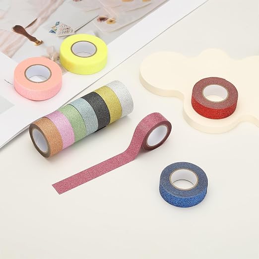 PATIKIL 2 Roll Glitter Paper Washi Tape, Washi Decorative Tape - Image 4