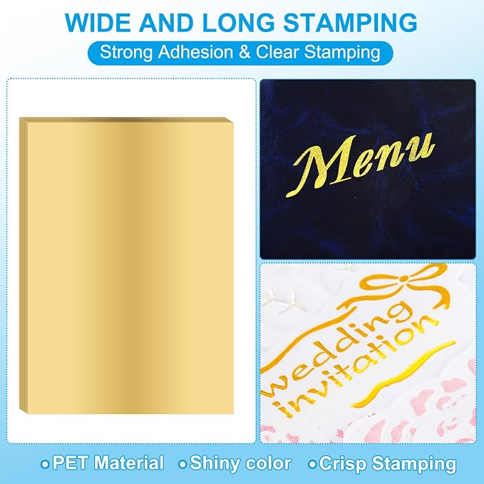 PATIKIL 11.7x8.3" Hot Stamping Foil Paper Sheet, 20 Sheets A4 Heat Transfer Hot - Image 3