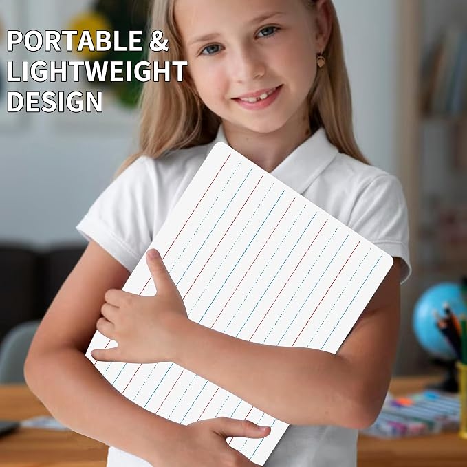 2pack 9x12 inches Dry Erase Board Lapboard Reusable Lined Erasable Ruled - Image 5