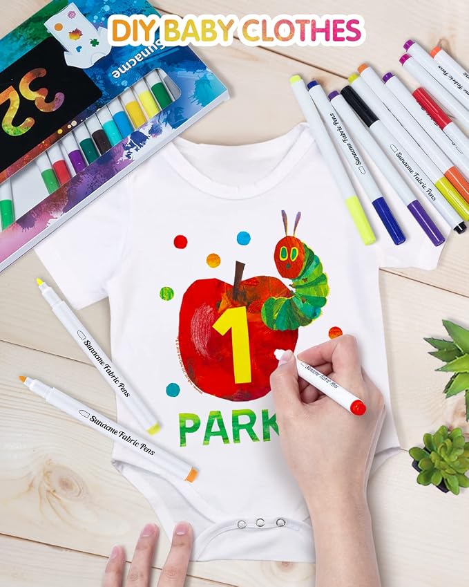 Fabric Markers Pen, 32 Colors Permanent Fabric Paint Pens - Image 6