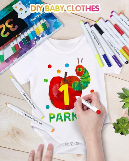 Fabric Markers Pen, 32 Colors Permanent Fabric Paint Pens - Image 6