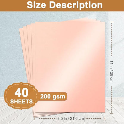 40 Sheets Pink Shimmer Cardstock 8.5 x 11 Crafts Paper, 75lb Heavyweight Card - Image 2