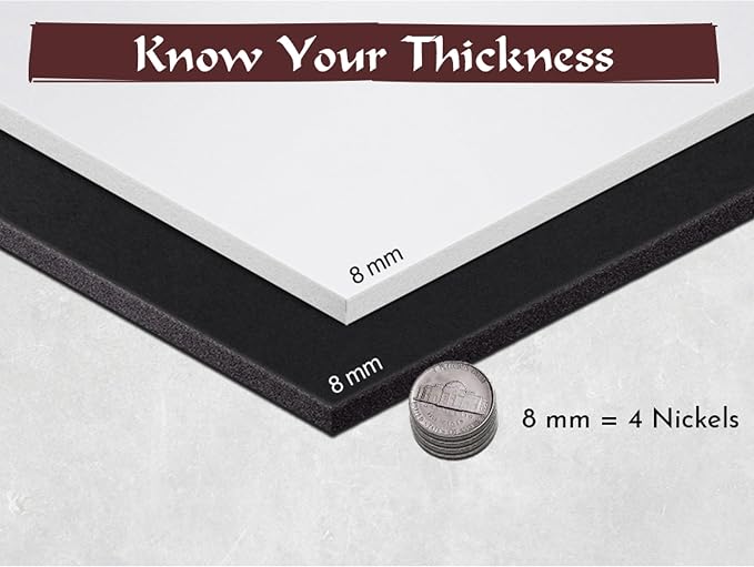 Shape Retention EVA Cosplay Foam 8mm 14x39 inch Black or White High Density EVA - Image 3